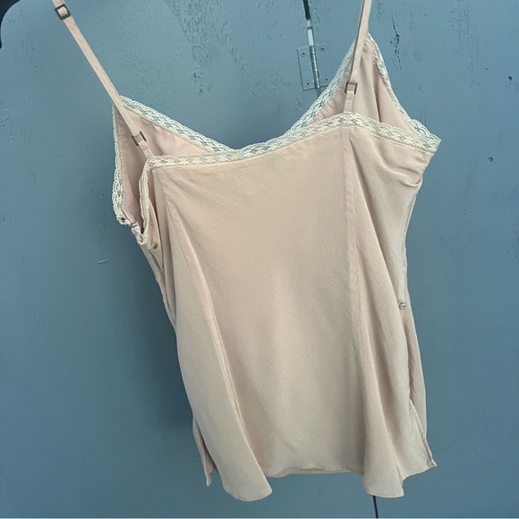Vintage Banana Republic Camisole Rose Slip Tank Coquette Ribbon Lace Up Cycle - Picture 7 of 8